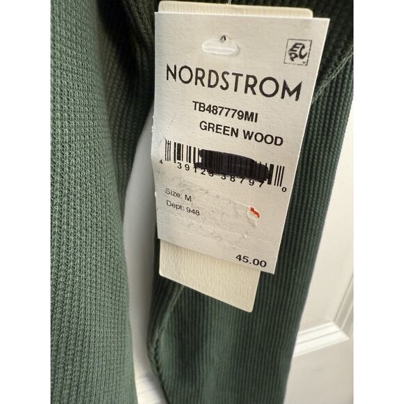 Treasure & Bond Women's M Green Oversized Crew Neck Long Sleeve Waffle Knit NWT - Picture 7 of 8